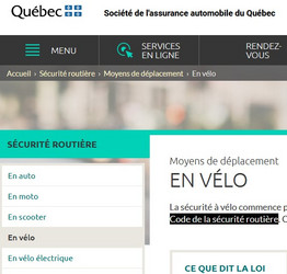 Visuel de la page d'accueil du sie de la SAAQ.