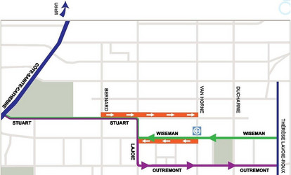 carte des pistes cyclables inter campus.