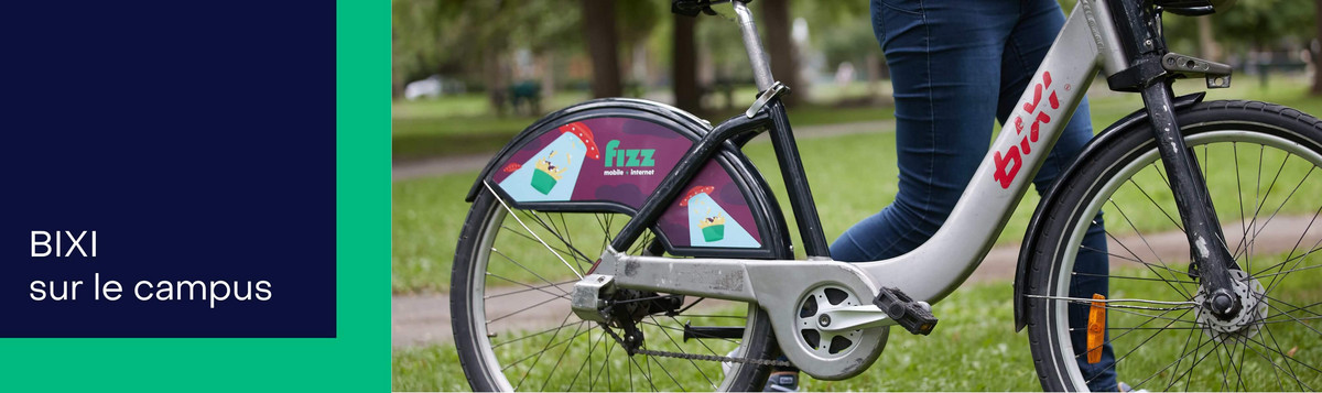 Vélo Bixi avec publicité FIZZ mobile-internet.