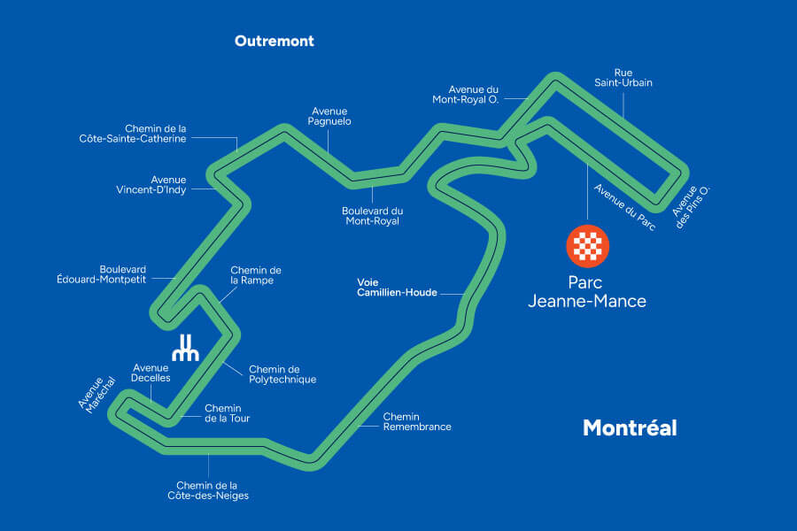 Carte du circuit Mont-Royal.